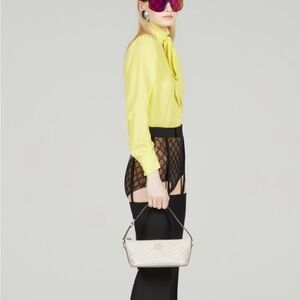 New Gucci GG Marmont Shoulder Bag Color White Cream c